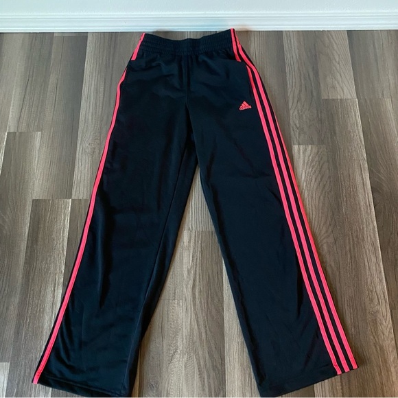 adidas Pants - adidas Black and Pink Sweatpants with Elastic Waistband